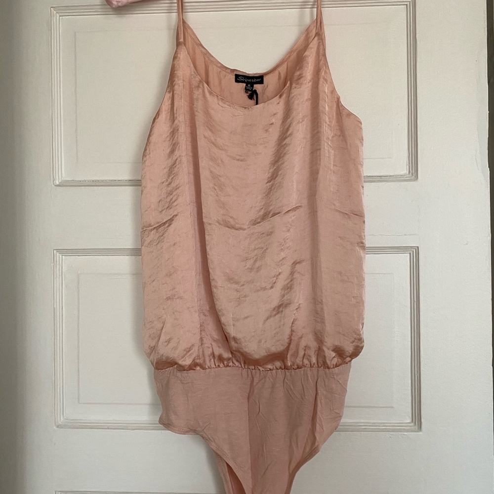 SHINESTAR SILKY PINK CAMI BODYSUIT NEW XL